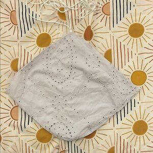 Gray Eyelet Crop Top